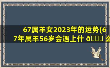 67属羊女2023年的运势(67年属羊56岁会遇上什 🐟 么灾难)